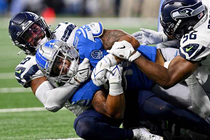 Injuring his hamstring in Sunday's win at Detroit, Julian Love is one of three Seahawk safeties listed as questionable to play against the Panthers in Week 3.